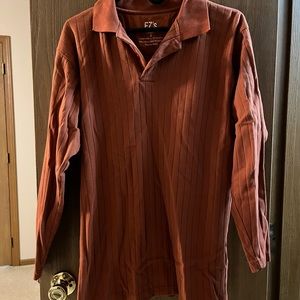 Long sleeve textured polo